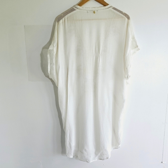 Chico's AMITA NAITHANI Beaded Swim Cover-Up Caftan Ivory Women's Size M - Picture 9 of 11